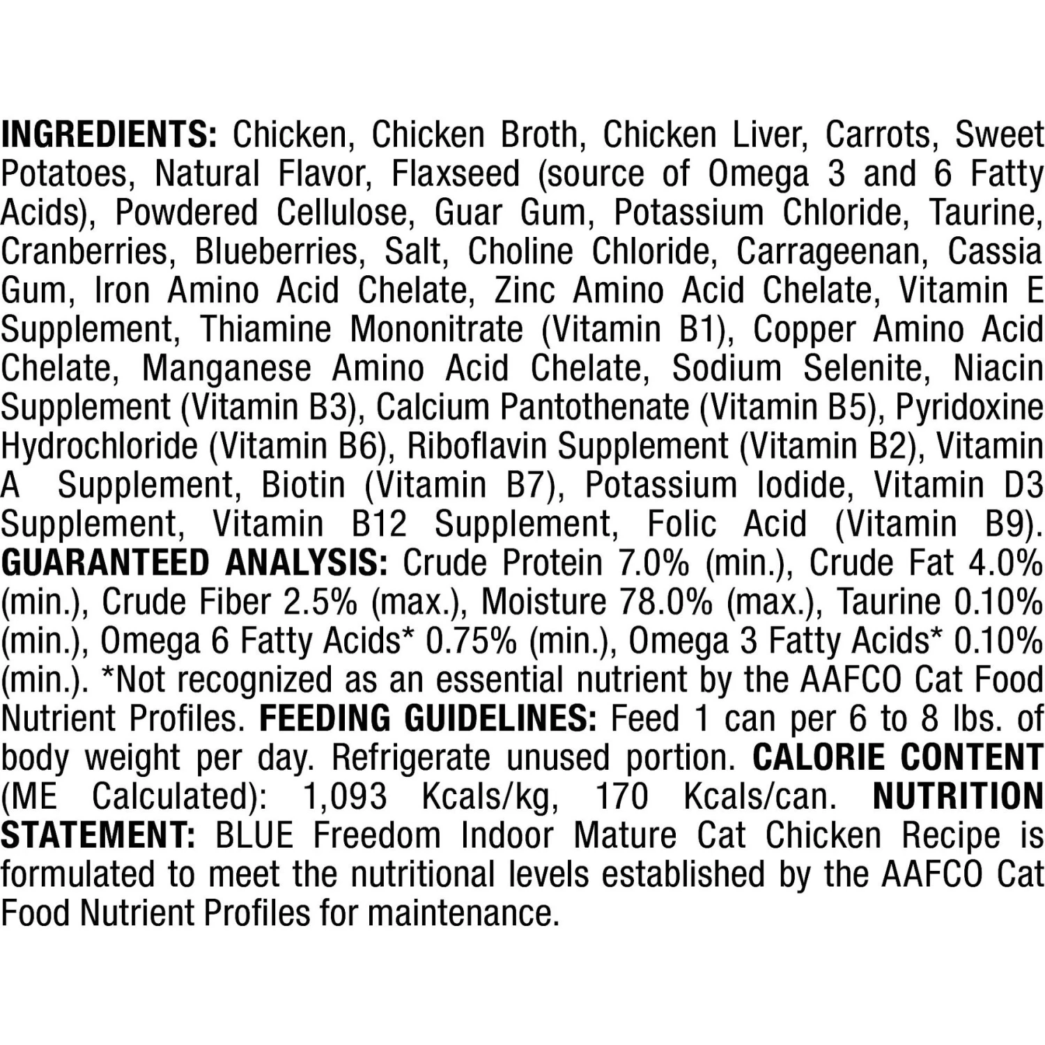Blue Buffalo Freedom Indoor Mature Chicken Recipe Grain-Free Canned Cat Food 3 Blue Buffalo Freedom Indoor Mature Chicken Recipe Grain-Free Canned Cat Food - Image 3
