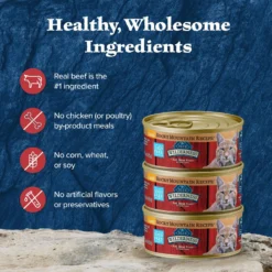 Blue Buffalo Wilderness Rocky Mountain Recipe Flaked Red Meat Feast Adult Grain-Free Canned Cat Food -Furry Feast 84211 PT5. AC SS1800 V1646787690