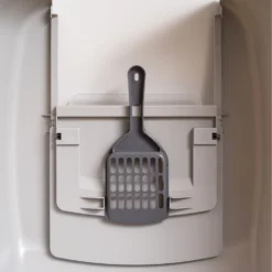 IRIS USA Enclosed Cat Litter Box With Front Door Flap & Scoop, Gray, Jumbo -Furry Feast 846614 PT5. AC SS1800 V1683835905