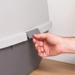 IRIS USA Enclosed Cat Litter Box With Front Door Flap & Scoop, Gray, Jumbo -Furry Feast 846614 PT6. AC SS1800 V1683836176