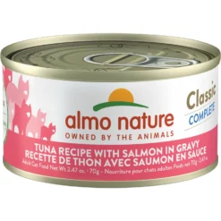 Almo Nature Classic Complete Premium Grain-Free Tuna Recipe With Salmon In Gravy Cat Food, 2.47-oz, Case Of 12
