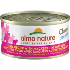 Almo Nature Classic Complete Premium Grain-Free Tuna Recipe With Mackerel In Soft Aspic Cat Food, 2.47-oz, Case Of 12