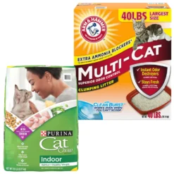 Arm & Hammer Litter Multi-Cat Strength Clean Burst Clumping Litter & Cat Chow Indoor Hairball & Healthy Weight Dry Cat Food