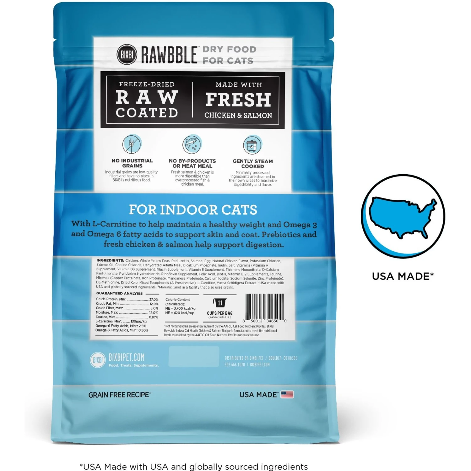 BIXBI Rawbble Dry Food Chicken Salmon Recipe For Indoor Cats, 3-lb Bag 2 BIXBI Rawbble Dry Food Chicken Salmon Recipe For Indoor Cats, 3-lb Bag - Image 2