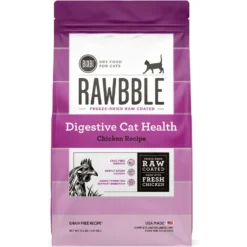 BIXBI Rawbble Dry Food Chicken Digestive Health Recipe For Cats, 10-lb Bag