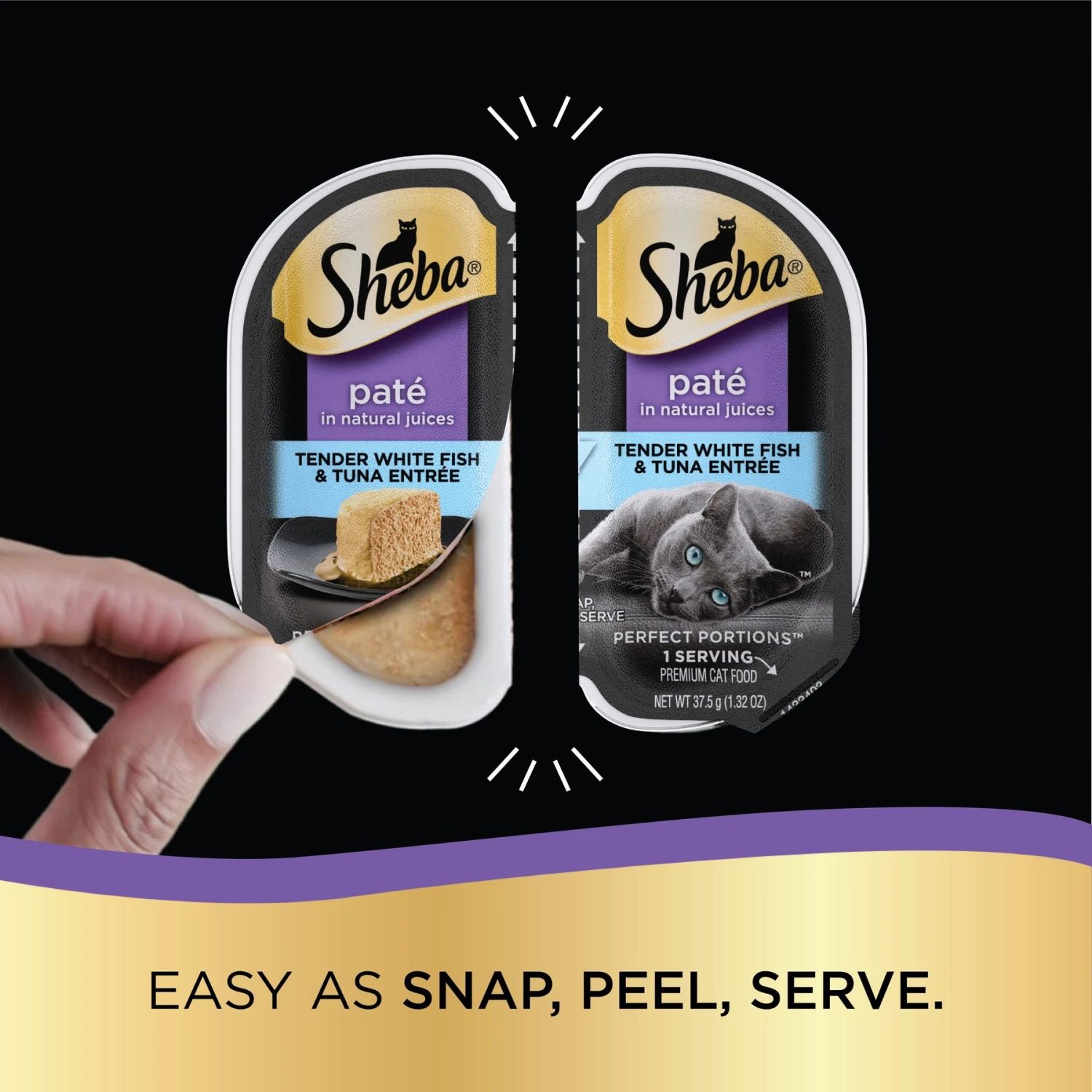 Sheba Perfect Portions Grain-Free Tender Whitefish & Tuna Entree Pate Adult Wet Cat Food Trays 3 Sheba Perfect Portions Grain-Free Tender Whitefish & Tuna Entree Pate Adult Wet Cat Food Trays - Image 3