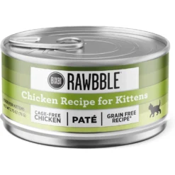 BIXBI Rawbble Chicken Pate Wet Food For Kittens, 2.75-oz Can, Case Of 24