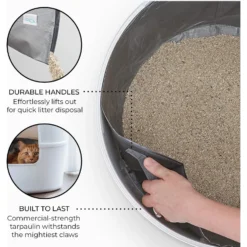 Bundle & Bliss Reusable Cat Litter Liners, 3 Count -Furry Feast 897454 PT5. AC SS1800 V1687890608