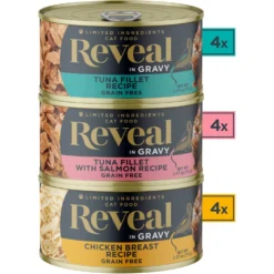 Reveal Natural Grain-Free Variety Of Fish & Chicken In Gravy Flavored Wet Cat Food & Reveal Natural Grain-Free Variety Of Fish In Broth Flavored Wet Cat Food -Furry Feast 906814 PT3. AC SS1800 V1687958366