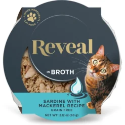 Reveal Natural Grain-Free Tuna With Shrimp In Broth Flavored Wet Cat Food, 2.12-oz Pot, Case Of 18 & Reveal Natural Grain-Free Sardine With Mackerel In Broth Flavored Wet Cat Food, 2.12-oz Pot, Case Of 18 -Furry Feast 906846 PT5. AC SS1800 V1687963904