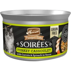 Merrick Purrfect Bistro Soirees Turkey Cassoulet Chunky Gravy Grain-Free Wet Cat Food, 2.75-oz Can, Case Of 24