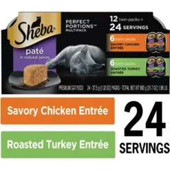 Sheba Perfect Portions Poultry Entrees Pate Variety Pack Adult Wet Cat Food Trays -Furry Feast 91472 PT2. AC SS1800 V1626816465