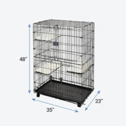 Frisco Collapsible Wire Cat Cage Playpen & Van Ness High Side Corner Cat Litter Pan, Blue -Furry Feast 933382 PT2. AC SS1800 V1692304951