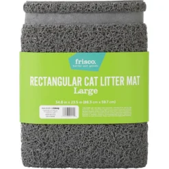Frisco High Sided Cat Litter Box, Extra Large & Frisco Rectangular Cat Litter Mat -Furry Feast 933398 PT6. AC SS1800 V1692303977