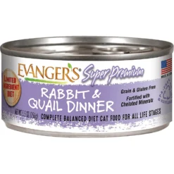 Evanger's Super Premium Rabbit & Quail Dinner Grain-Free Canned Cat Food