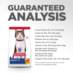 Hill's Science Diet Adult 7+ Chicken Recipe Dry Cat Food -Furry Feast 93924 PT8. AC SS1800 V1598143860