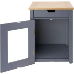 TRINITY 20-in Enclosure End Table With Drawer Cat Litter Box, Dark Grey, Small -Furry Feast 943606 PT7. AC SS1800 V1692301510