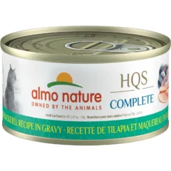 Almo Nature HQS Complete Tilapia Recipe In Gravy Wet Cat Food, 2.47-oz Can, Case Of 12