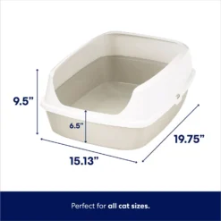 Frisco Open Top Cat Litter Box With Rim, Large & Frisco Plastic Litter Scooper With Caddy -Furry Feast 947526 PT2. AC SS1800 V1693600215