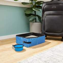 Frisco Travel Safety Dog & Cat Carrier & Pet Fit For Life Collapsible Portable Litter Box With Collapsible Bowl -Furry Feast 947670 PT5. AC SS1800 V1693602744