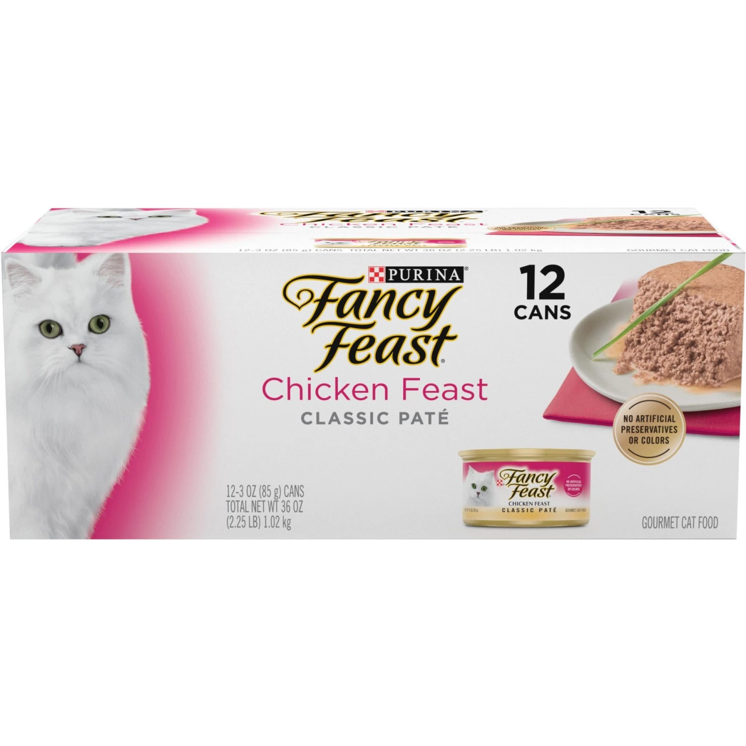 Fancy Feast Chicken Feast Grain-Free Pate Wet Cat Food, 3-oz Can, Case Of 12 1 Fancy Feast Chicken Feast Grain-Free Pate Wet Cat Food, 3-oz Can, Case Of 12