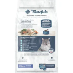 Blue Buffalo Tastefuls Natural Chicken Adult 7+ Dry Cat Food & Blue Buffalo Tastefuls Chicken Entrée Mature Cats Pate Wet Cat Food, 3-oz Can, Case Of 24 -Furry Feast 986438 PT2. AC SS1800 V1698672379