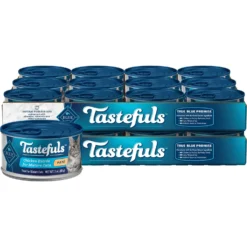 Blue Buffalo Tastefuls Natural Chicken Adult 7+ Dry Cat Food & Blue Buffalo Tastefuls Chicken Entrée Mature Cats Pate Wet Cat Food, 3-oz Can, Case Of 24 -Furry Feast 986438 PT5. AC SS1800 V1698672378