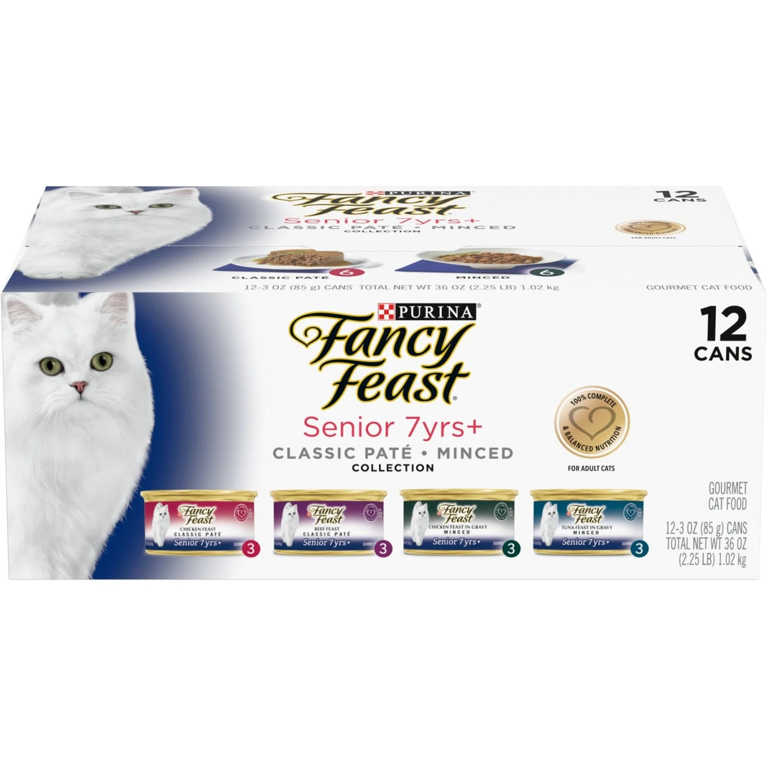 Fancy Feast Senior 7+ Chicken, Beef & Tuna Feasts Variety Pack Canned Cat Food & Purina ONE Indoor Advantage Senior 7+ High Protein Natural Dry Cat Food 2 Fancy Feast Senior 7+ Chicken, Beef & Tuna Feasts Variety Pack Canned Cat Food & Purina ONE Indoor Advantage Senior 7+ High Protein Natural Dry Cat Food - Image 2