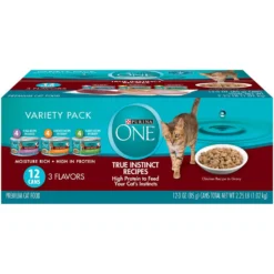 Purina ONE Tender Selects Blend With Real Chicken Dry Cat Food & Purina ONE True Instinct Turkey, Chicken & Tuna Variety Pack Canned Cat Food -Furry Feast 986462 PT5. AC SS1800 V1698672313