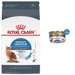 Royal Canin Feline Care Nutrition Weight Care Adult Dry Cat Food & Royal Canin Feline Care Nutrition Weight Care Adult Thin Slices In Gravy Canned Cat Food