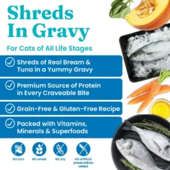 Solid Gold Five Oceans SeaBream & Tuna Recipe In Gravy Grain-Free Canned Cat Food -Furry Feast 99192 PT1. AC SS1800 V1543523906
